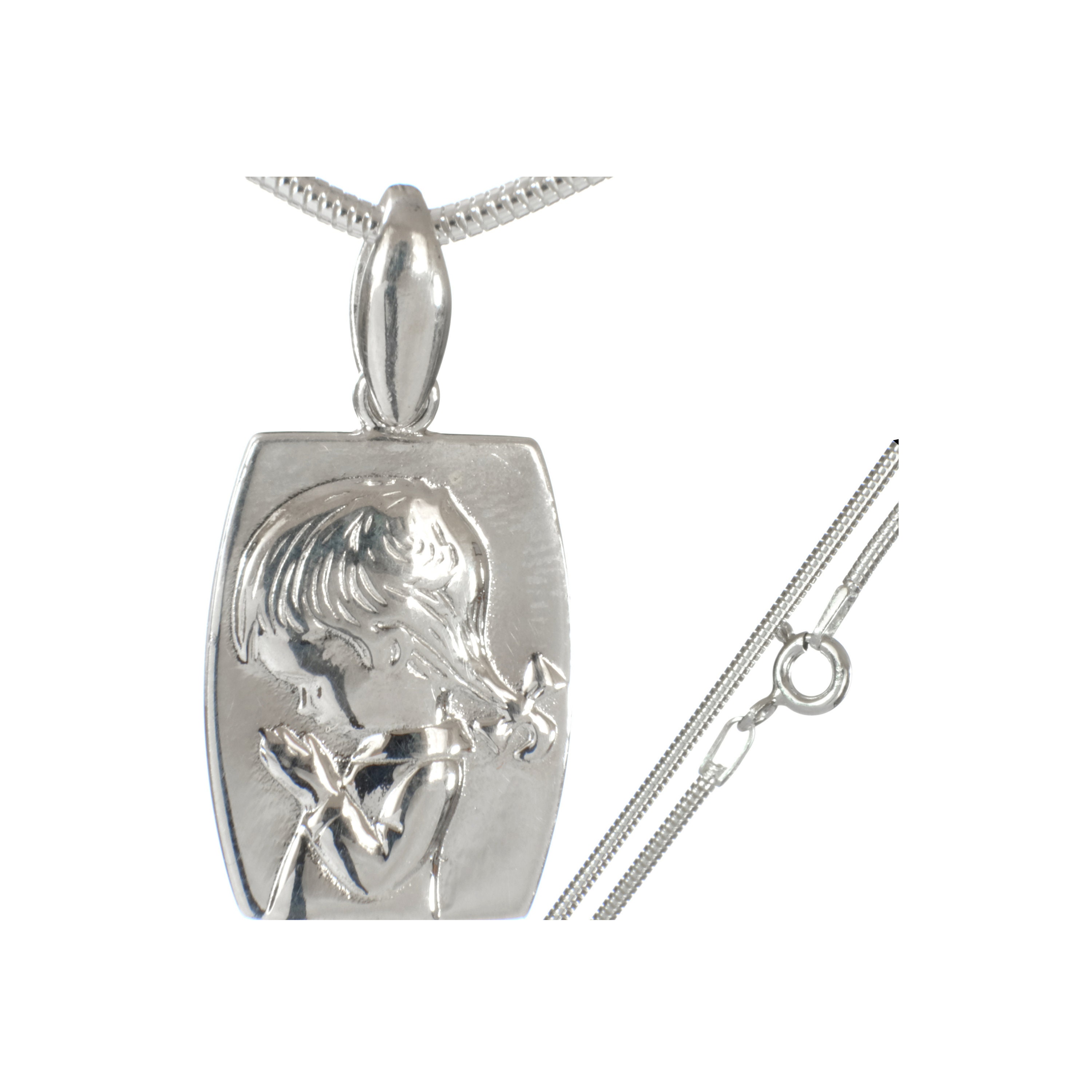 925 Girl Medallion Christening Pendant & Silver Necklace Etsy UK