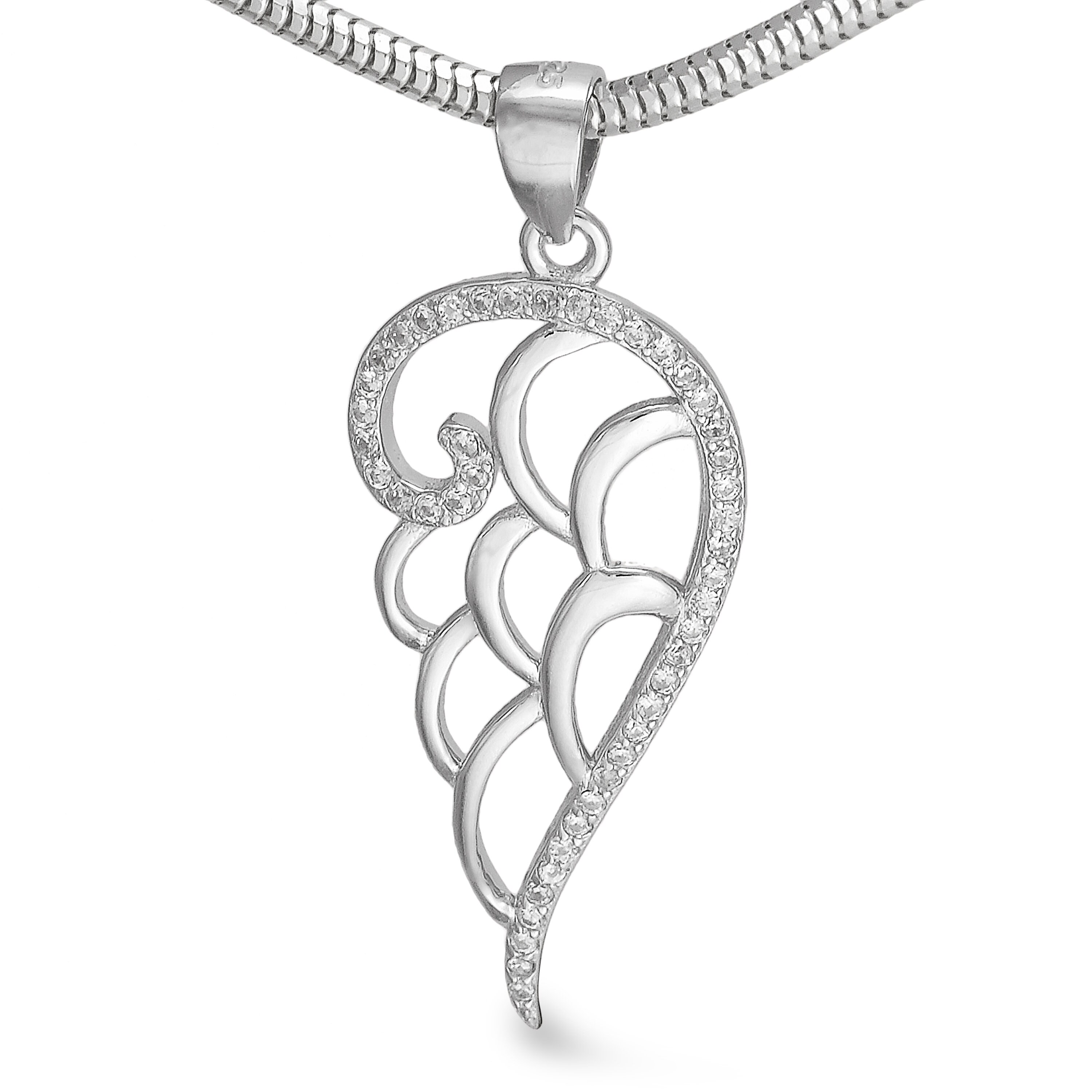 Silver Angel Wings Angel Jewelry Feather Pendant Etsy