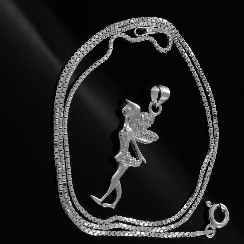 Ballerina pendant dancer with necklace silver