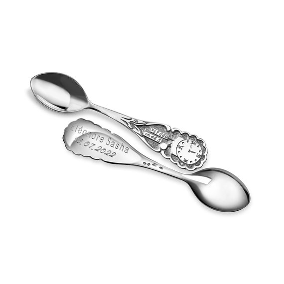 Silver Baby Spoons & Forks Sterling Silver Engraved 