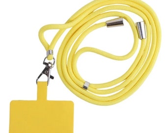 Cordon bandoulière jaune pour téléphone portable