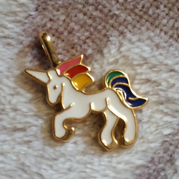 Licorne breloque pendentif doré