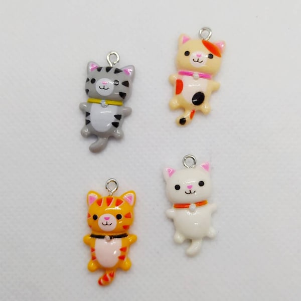 Chat kawaii couleur au choix, plastique