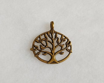 Breloques pendentifs arbre de vie couleur bronze