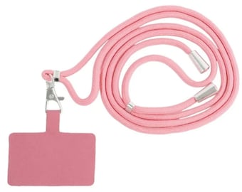 Cordon bandoulière rose clair pour téléphone portable