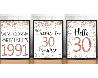 Hello 30 Sign Etsy