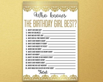 Birthday quiz | Etsy