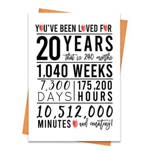 20e anniversaire carte, carte d’anniversaire imprimable, 20e anniversaire imprimables, carte de voeux imprimables, rouge 20e anniversaire, 20e anniversaire coeur, fichier