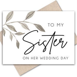 Für meine Schwester an ihrem Hochzeitstag Hochzeitsgeschenk Hochzeitskarte für Schwester Hochzeitskarten für die Braut Printable Hochzeitstag Karte Hochzeitsgrün