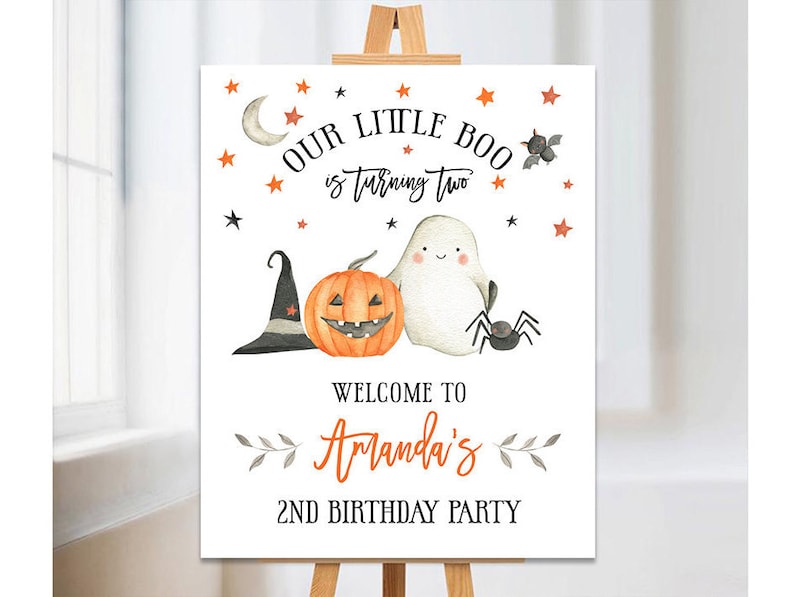 Signo de bienvenida del segundo cumpleaños de Halloween, signo de ...