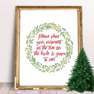 Ornament Guest Book Sign - Please Place An Ornament -  Please Sign An Ornament - Christmas Guest Book - Christmas Wedding Decor - New Years