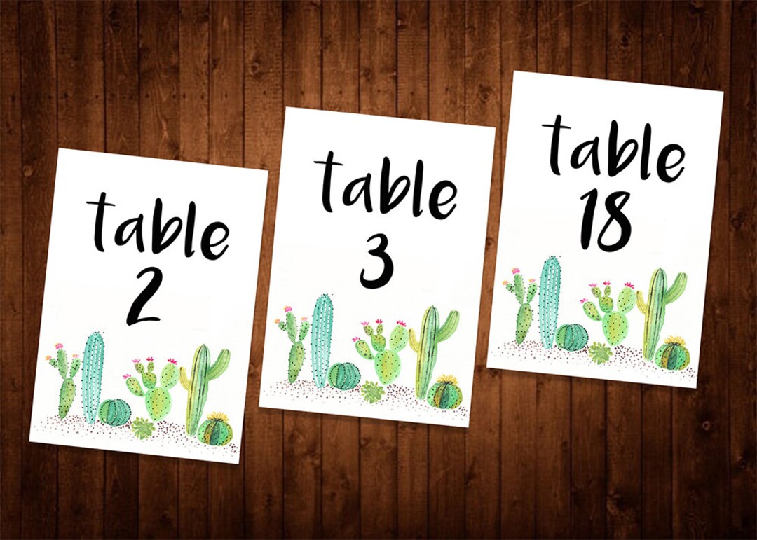 Succulent Table Numbers, Cactus Table Numbers, Cactus Table Numbers ...