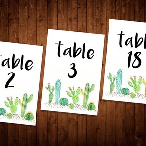 Succulent Table Numbers, Cactus Table Numbers, Cactus Table Numbers, Printable Table Numbers, Wedding Table Numbers, Shower Table Numbers