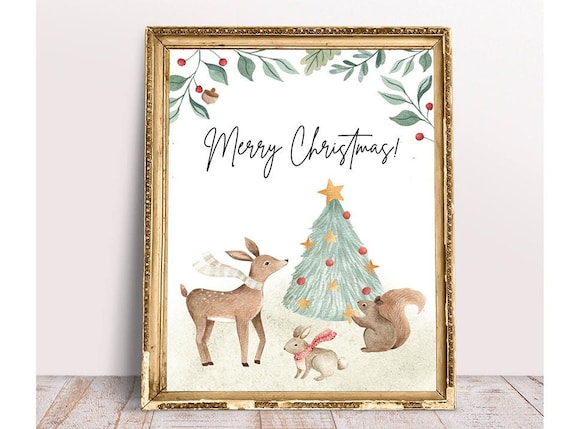 Christmas Sign Christmas Decor Woodland Christmas Christmas - Etsy