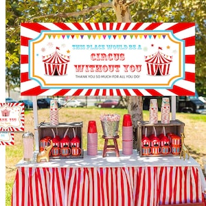 Poster della settimana di apprezzamento degli insegnanti, cartello dell'evento della settimana di apprezzamento del personale degli insegnanti di circo, modello di ringraziamento per gli insegnanti di carnevale, ringraziamenti modificabili