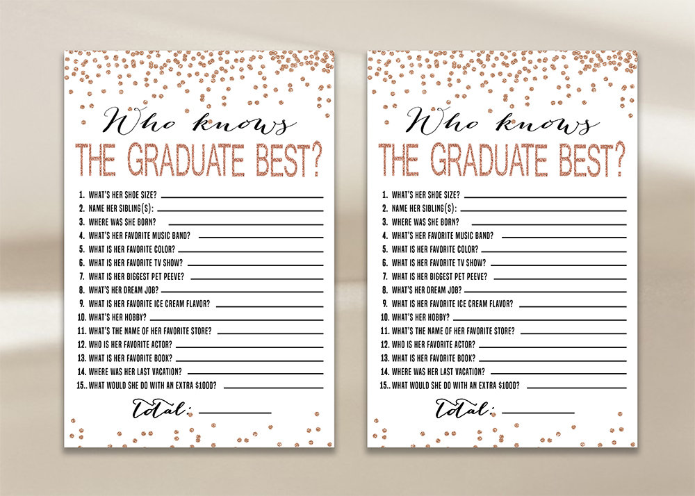 Who knows the graduate best How well do you know the | Etsy
