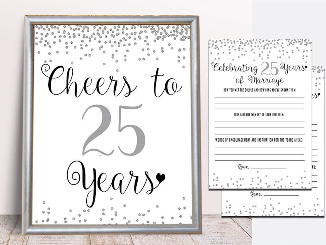 25th Wedding Anniversary Pack, 25th Anniversary Game, 25th Anniversary ...