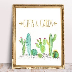 Gold Geschenke und Karten Zeichen, Kaktus Geschenke, Karten und Geschenke, Dusche Geschenke Zeichen, Kaktus Geschenke Zeichen, Gold Geschenke und Karten, druckbare Zeichen