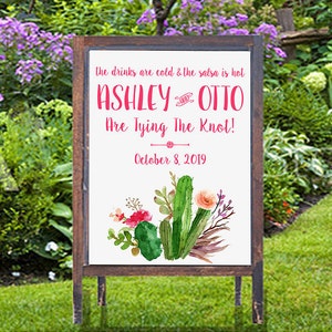 Custom Fiesta Wecome, Fiesta Theme, Cactus Welcome, Succulent Welcome, Bridal Shower Welcome, Fiesta Shower Sign, Cactus Engagement Party