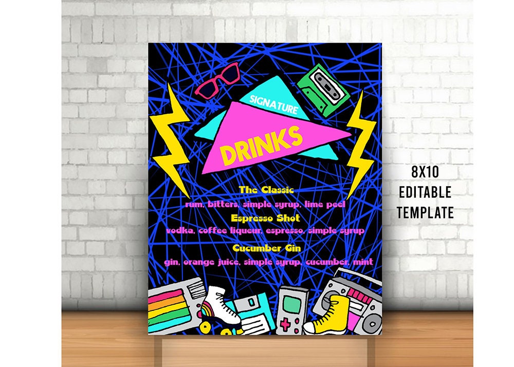 2 Striscioni Personalizzabili Per Compleanno – Tema Anni '80 – Decorazione Festa Adulti – Piccolo, Colore Rosso – Stampati Su Carta – Con Nome Ed Età Personalizzati
