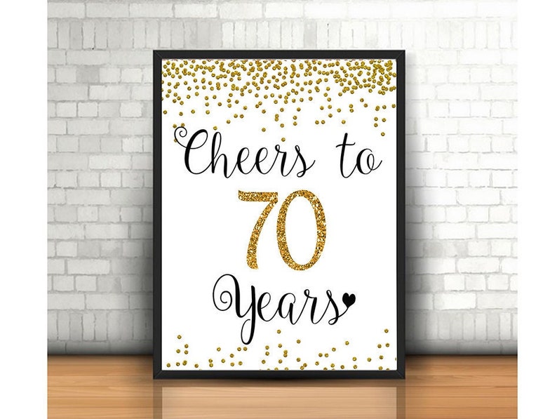 70th Birthday Decoration Printable 70th Birthday Signs - Etsy