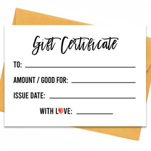 Certificado de regalo, tarjeta de regalo imprimible, vale de regalo, tarjetas de regalo imprimibles, tarjeta de regalo de bricolaje, tarjeta de regalo de cumpleaños, certificado de regalo para la madre