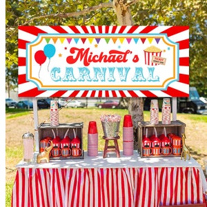 Editable Carnival Party Sign, 29.5x12.3, Printable, Circus Tent Poster, Circus Birthday Welcome, Instant Carnival Party Decor, Gift, Banner