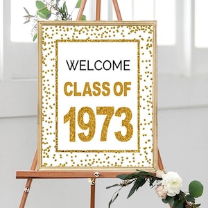 Gold Class of 1973 DRUCKBARE Poster, 8x10, 16x20, Klasse von 73 DRUCKBARE Zeichen, 50 Jahre Wiedervereinigung, Gold High School Reunion Willkommensschild
