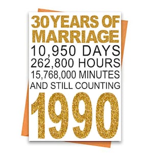 Tarjeta de aniversario de boda número 30 de oro, tarjeta de aniversario imprimible, imprimibles del 30 aniversario, imprimibles de tarjetas de felicitación, archivo de tarjeta número 30 de oro