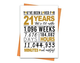 Tarjeta de cumpleaños número 21 de oro, tarjeta de cumpleaños imprimible, imprimibles de cumpleaños número 21, imprimibles de tarjetas de felicitación, cumpleaños número 21 de oro, archivos de tarjetas de corazón 21