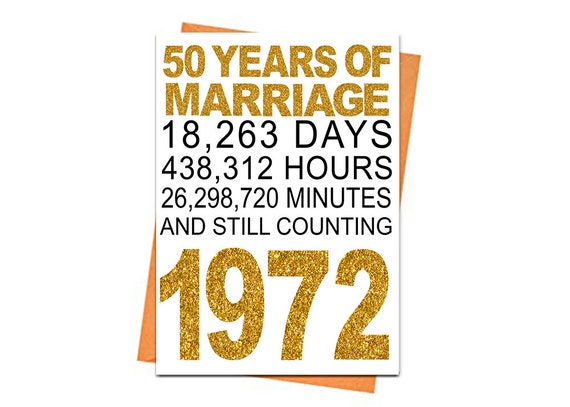 Gold 50th Wedding Anniversary Card Printable Anniversary - Etsy