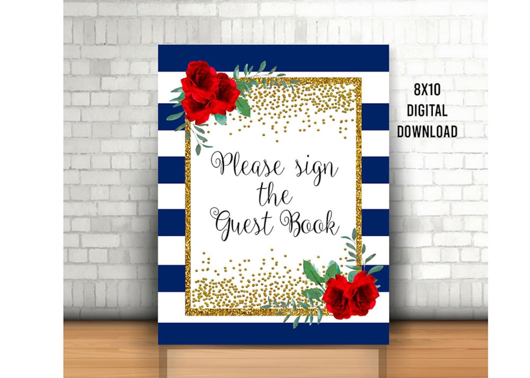 Free Guestbook Flower Signs Printable