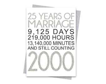 Carte De 25e Anniversaire De Mariage Pour Homme Et Femme - Journal