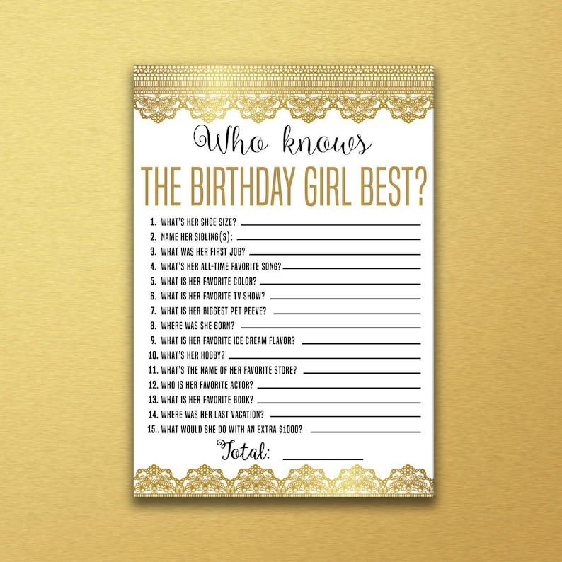 Who knows the birthday girl best how well do you know the etsy