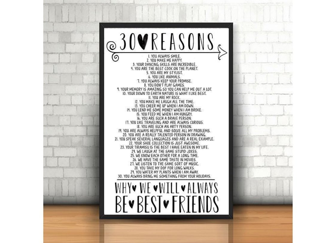 30 Reasons We Love You, CUSTOM 30 Reasons Sign, Birthday Gift for Her ...