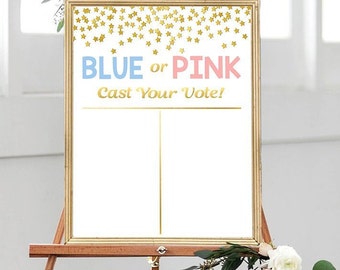 Gender reveal sign | Cast your vote gender reveal sign | Gender reveal printable signs | Gender reveal gold | Gold gender reveal | Printable