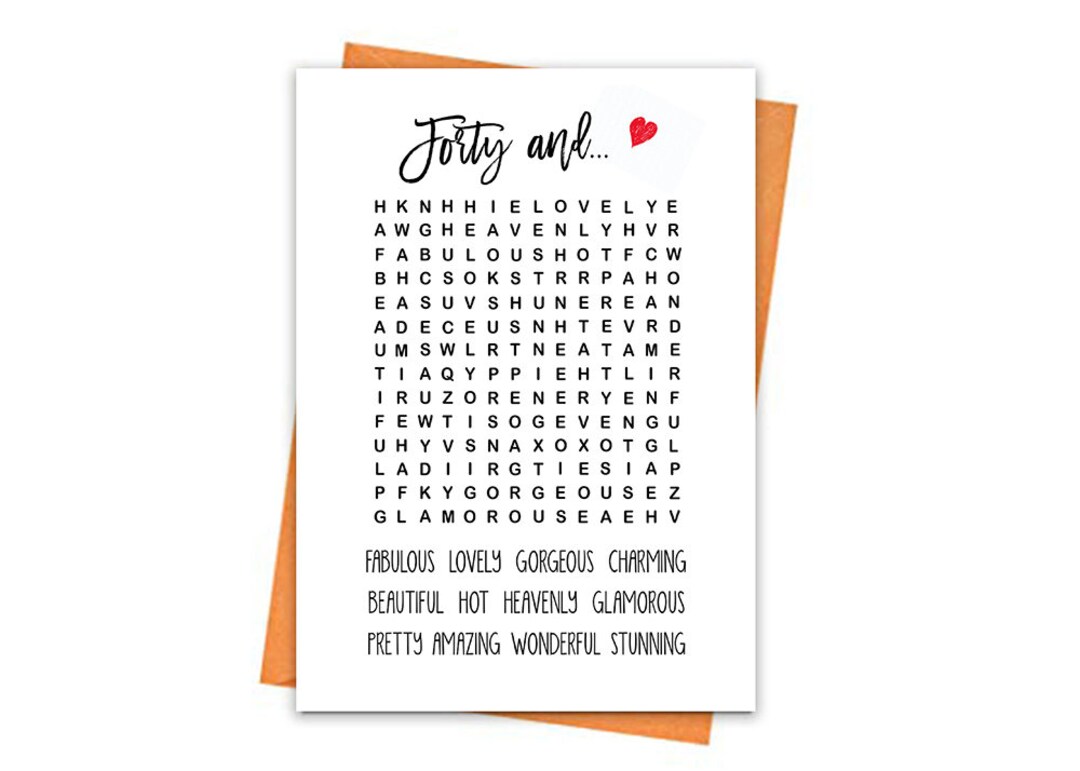 40th Birthday Card, Printable Birthday Card, 40th Birthday Printables ...