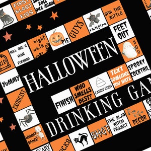 Halloween Drinking Board Game, Printable Drinking Board Game, Black Out Drinking Game, Pass Out Drinking Game, Digital Drinking Game, spooky