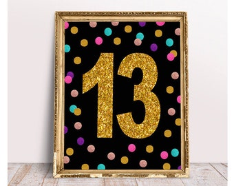 13 Anni Compleanno Festa Decorazioni Oro Rosa, 13 Striscione di C ompleanno, 13 Anni di Buon Com pleanno Decorazione di Festa per Ragazze, 13 Feste di Complea nno Bandiera Segno di Benvenuto