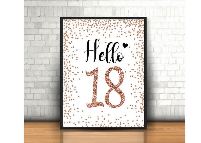 18th Birthday Signs Bundle, 5x7, 8x10, Cheers to 18 Years, Hello 18 ...