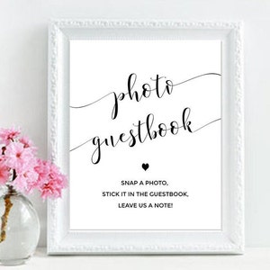 Photo Guestbook Sign, Guestbook Sign, Printable Wedding Sign, Reception Sign, Instant Guest book, Rustic Wedding Sign, Wedding Signage, file