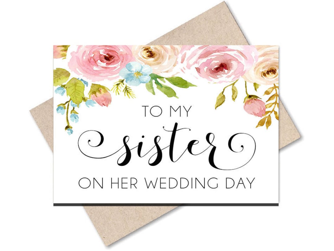 To My Sister on Her Wedding Day Wedding Gift Wedding Card for Etsy