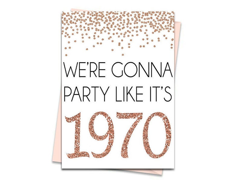 Rose Gold 51st Birthday Card Printable Birthday Card 51st | Etsy