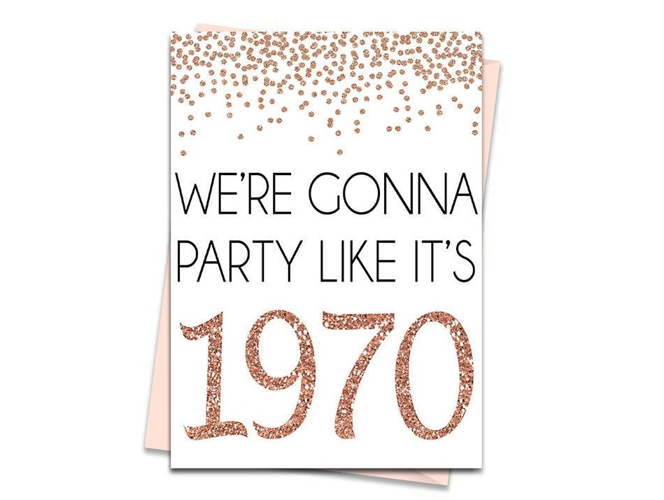 Rose Gold 51st Birthday Card, Printable Birthday Card, 51st Birthday Printables, Greeting card printables, 51st birthday, 51st printables