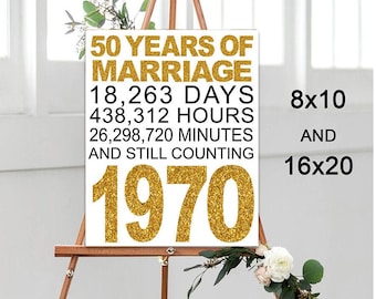 Happy 50th Anniversary, Cheers to 50 Years, 50th Wedding Anniversary, Gold confetti Anniversary Party Decoration, Anniversary  décor, 1970