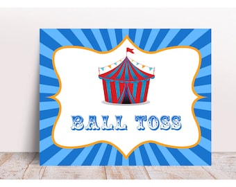 Carnival Signs, Carnival Ball Toss Game, Circus Party Games, Circus Tent Sign, Printable Carnival signs, Carnival Fun Game Decoration, GIFT