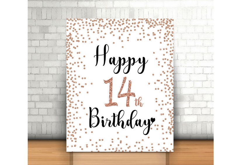 14th Birthday Signs Bundle, 8x10, Cheers to 14 Years, Hello 14, Happy ...