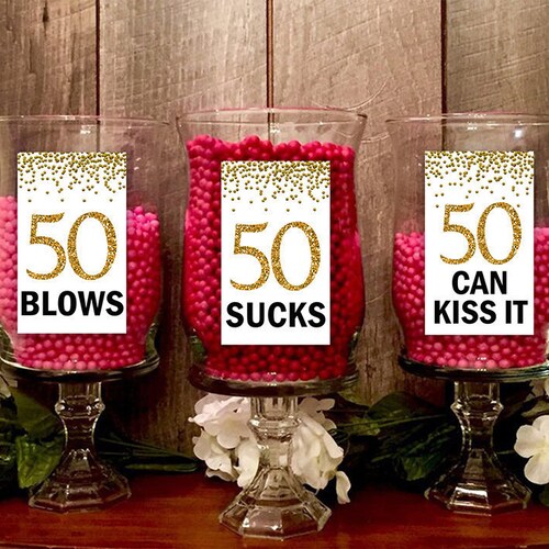 50th Birthday PRINTABLE Decorations 50 Sucks 50 Blows 50 - Etsy