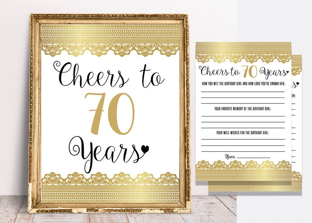 70th Birthday Party Pack, Happy 70th Birthday, Cheers to 70 Years, 8x10 ...