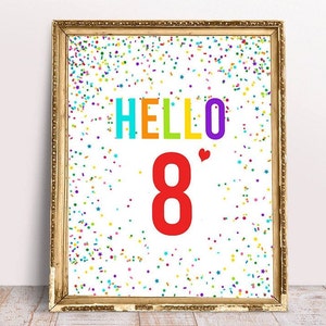 8th Birthday Sign, You Rainbow 8th birthday Sign, Cheers to 8 Years, Happy 8th birthday, Printable 8th Sign, Colorful 8th Birthday Decor